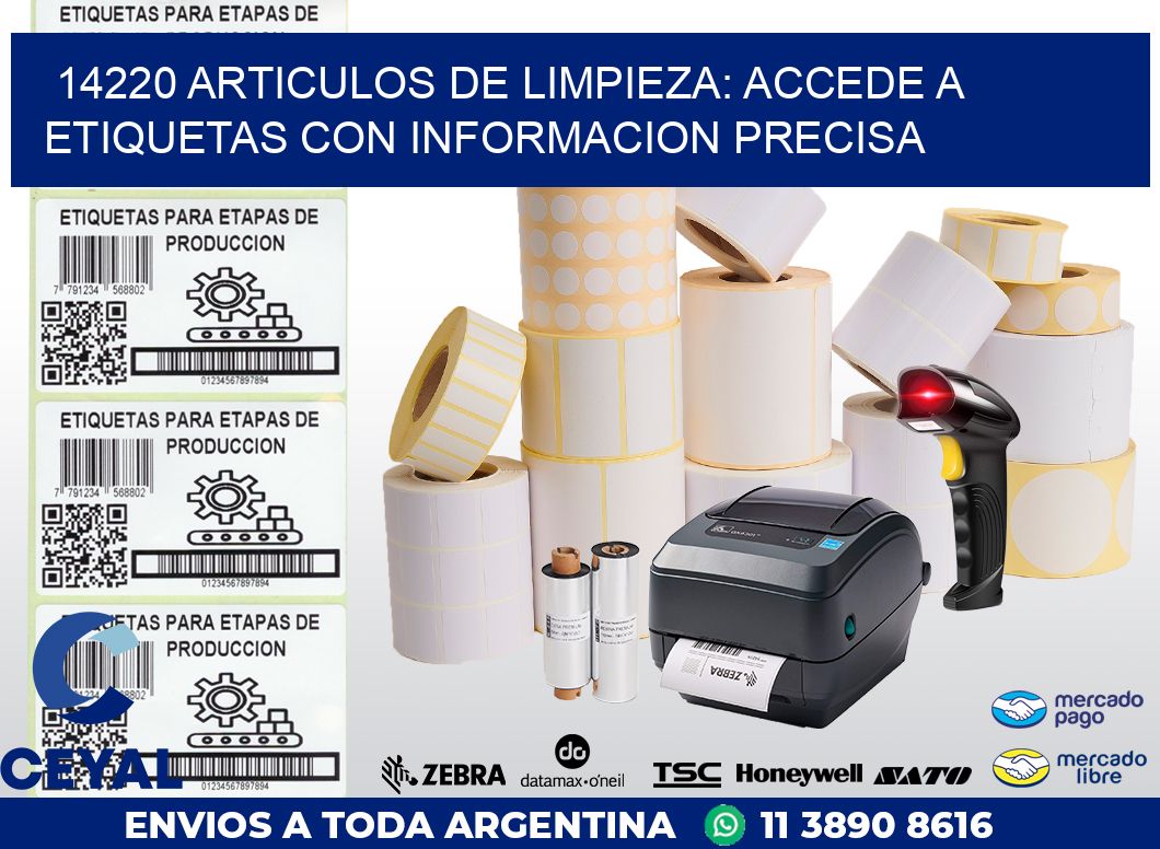 14220 ARTICULOS DE LIMPIEZA: ACCEDE A ETIQUETAS CON INFORMACION PRECISA