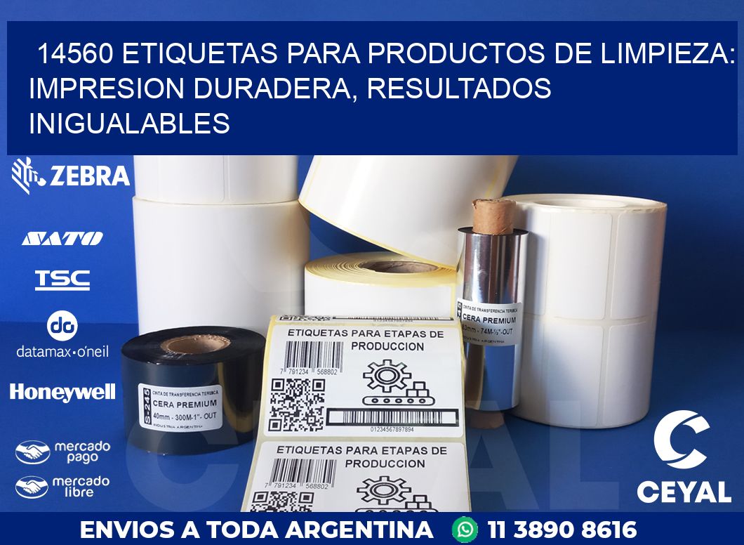 14560 ETIQUETAS PARA PRODUCTOS DE LIMPIEZA: IMPRESION DURADERA, RESULTADOS INIGUALABLES