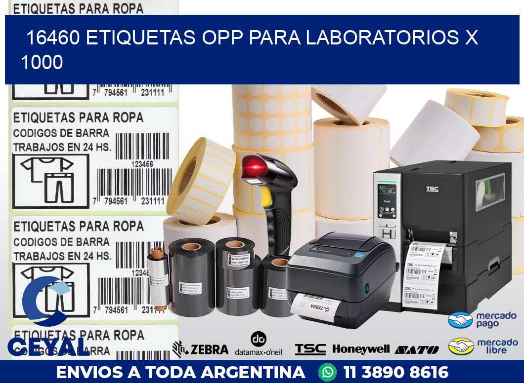 16460 ETIQUETAS OPP PARA LABORATORIOS X 1000