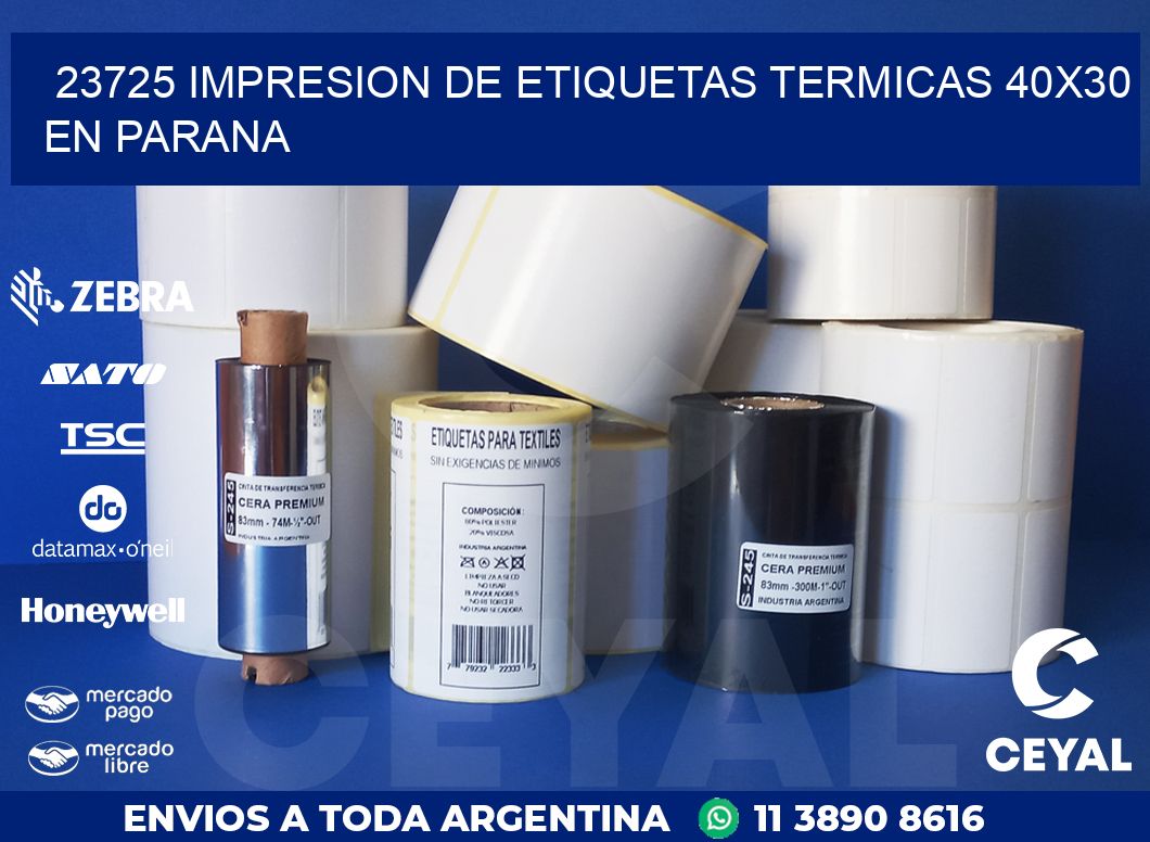 23725 IMPRESION DE ETIQUETAS TERMICAS 40X30 EN PARANA