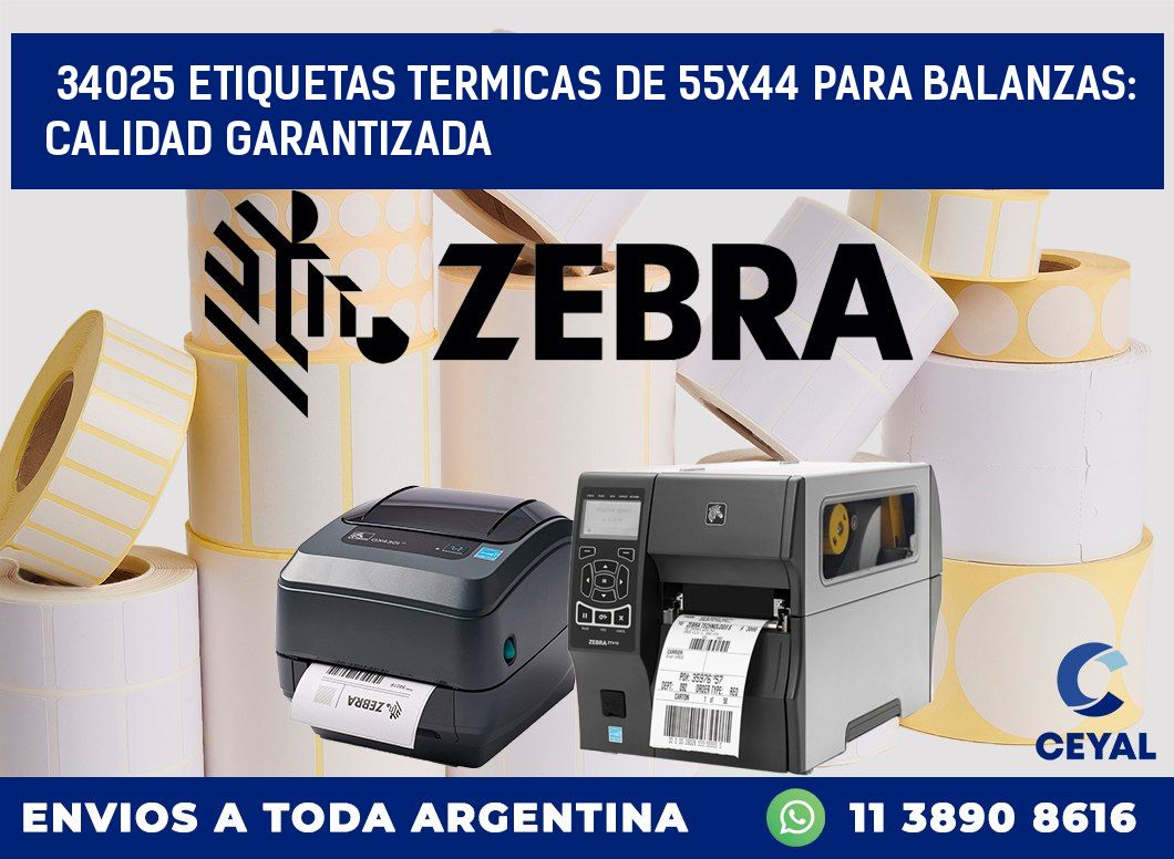 34025 ETIQUETAS TERMICAS DE 55X44 PARA BALANZAS: CALIDAD GARANTIZADA