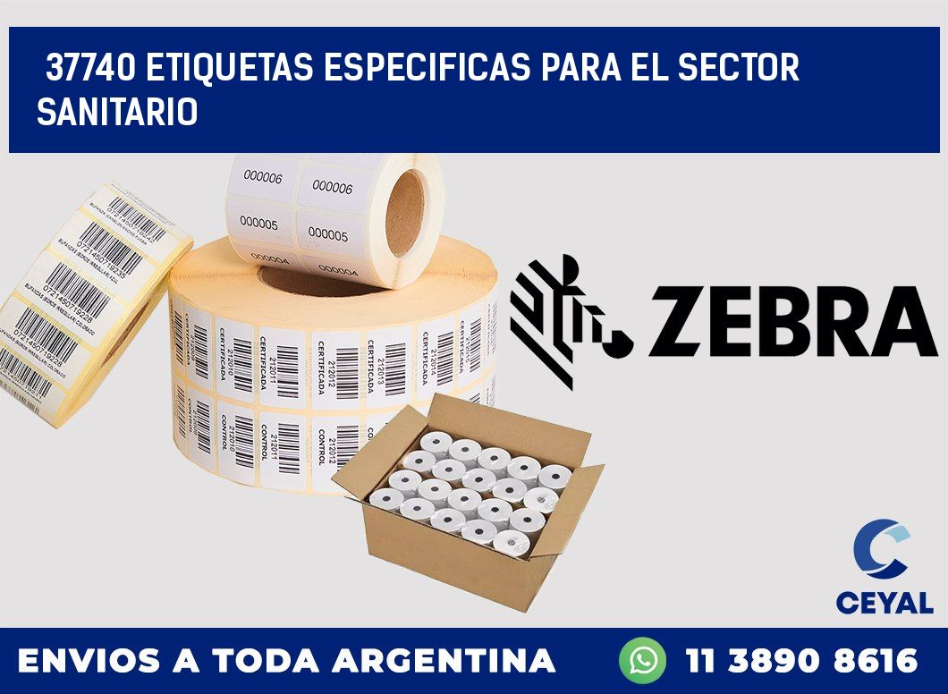 37740 ETIQUETAS ESPECIFICAS PARA EL SECTOR SANITARIO
