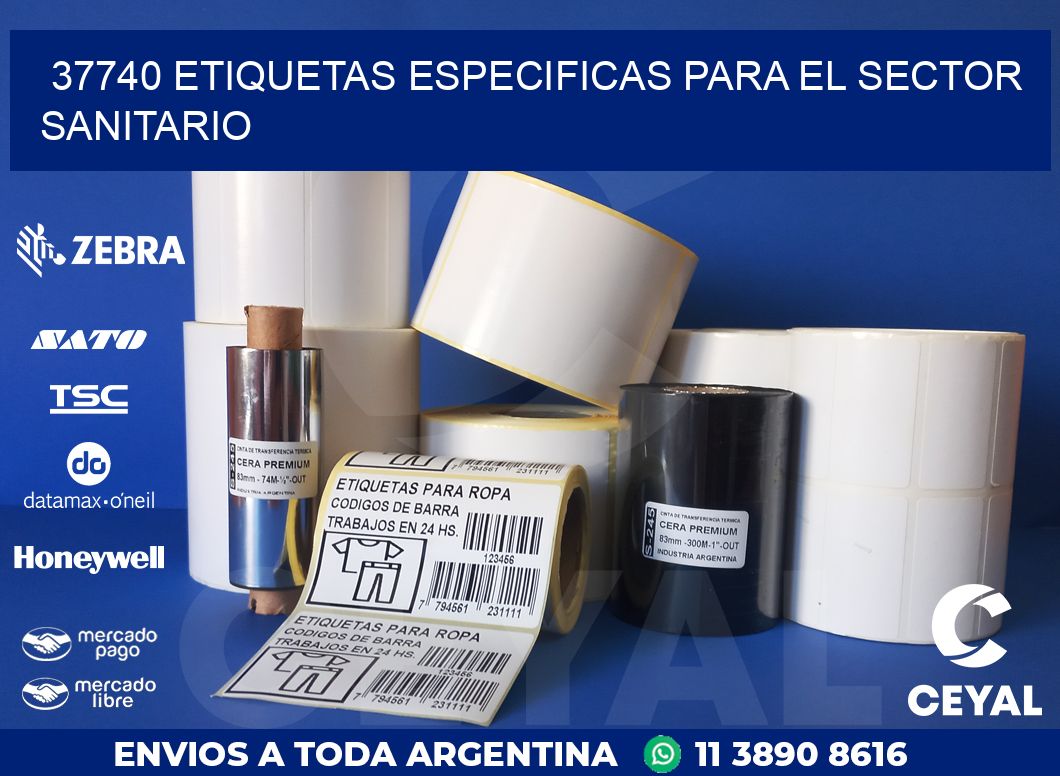 37740 ETIQUETAS ESPECIFICAS PARA EL SECTOR SANITARIO