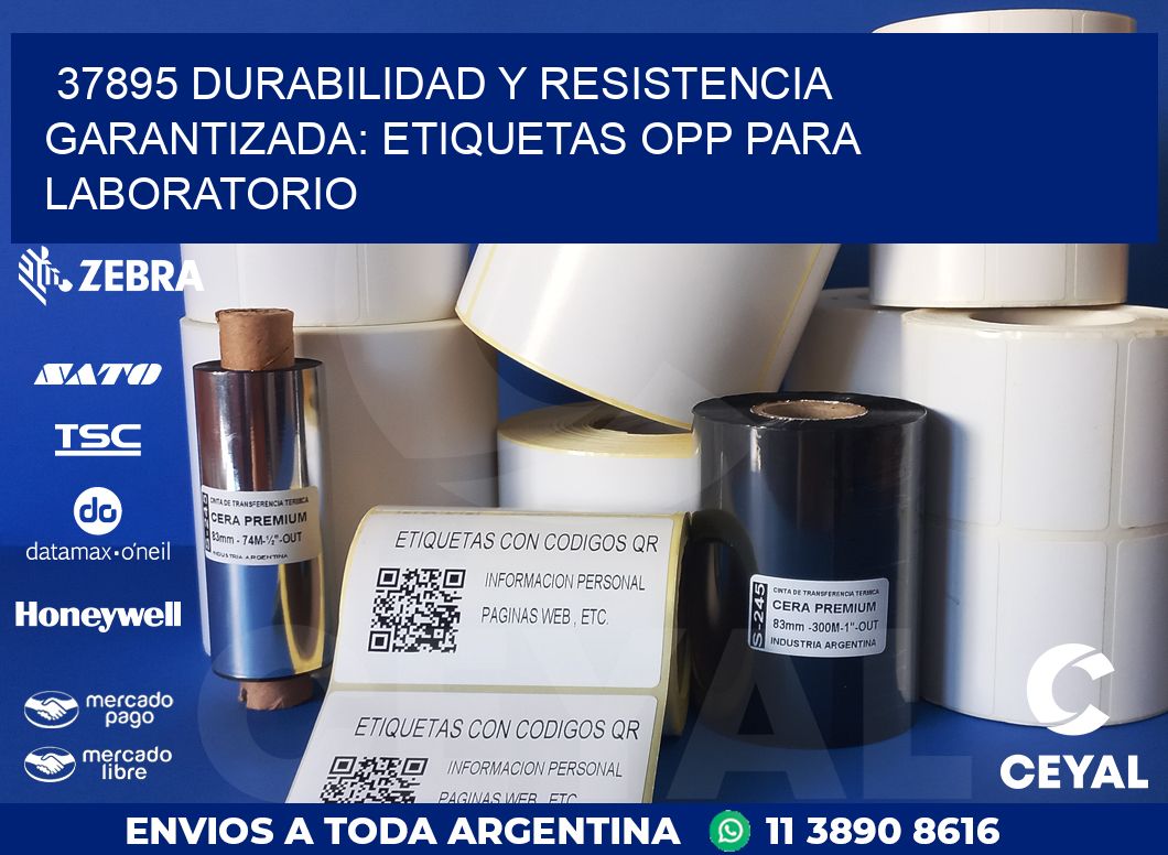 37895 DURABILIDAD Y RESISTENCIA GARANTIZADA: ETIQUETAS OPP PARA LABORATORIO