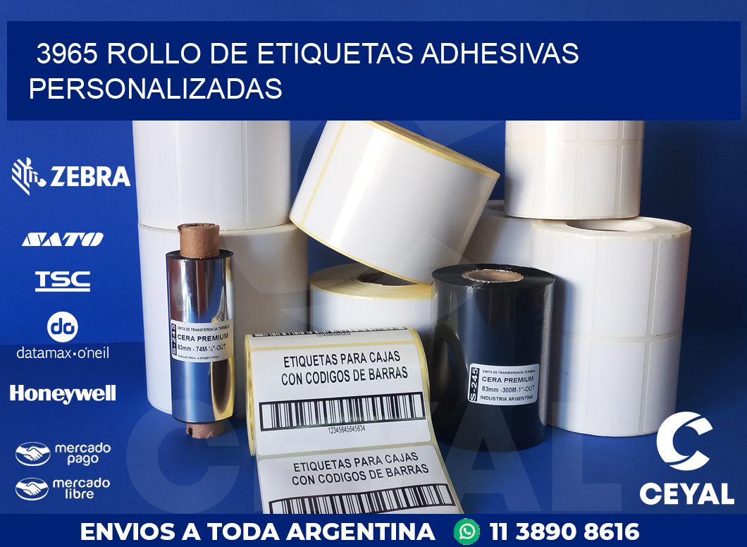 3965 ROLLO DE ETIQUETAS ADHESIVAS PERSONALIZADAS