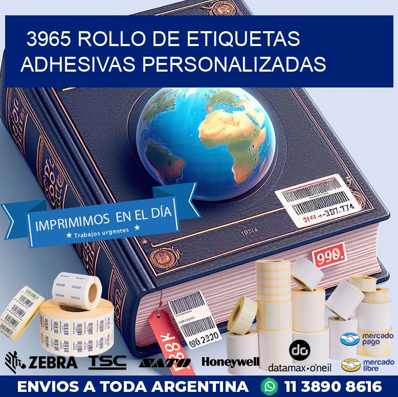 3965 ROLLO DE ETIQUETAS ADHESIVAS PERSONALIZADAS