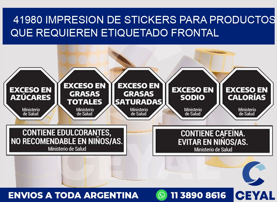 41980 IMPRESION DE STICKERS PARA PRODUCTOS QUE REQUIEREN ETIQUETADO FRONTAL