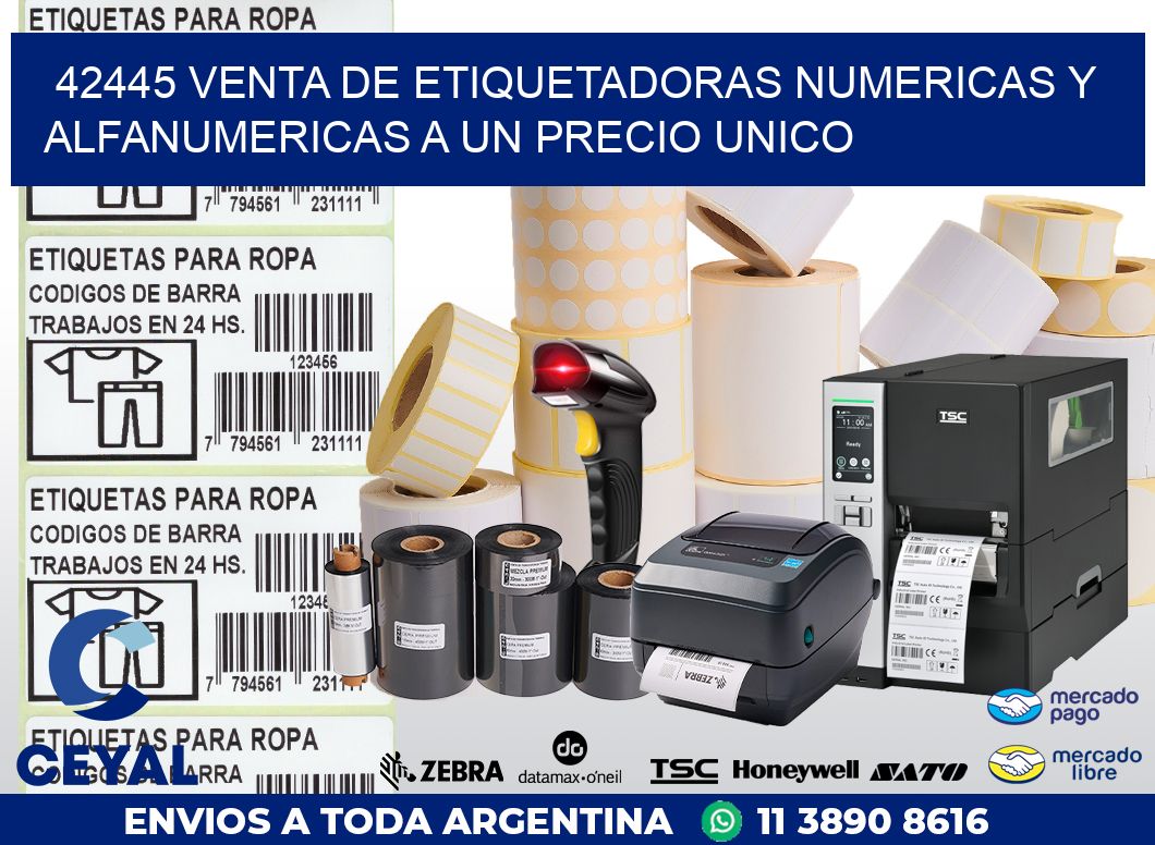 42445 VENTA DE ETIQUETADORAS NUMERICAS Y ALFANUMERICAS A UN PRECIO UNICO