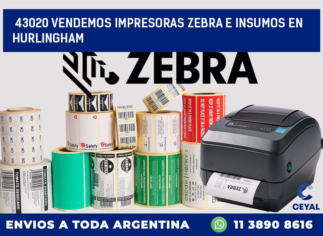 43020 VENDEMOS IMPRESORAS ZEBRA E INSUMOS EN HURLINGHAM