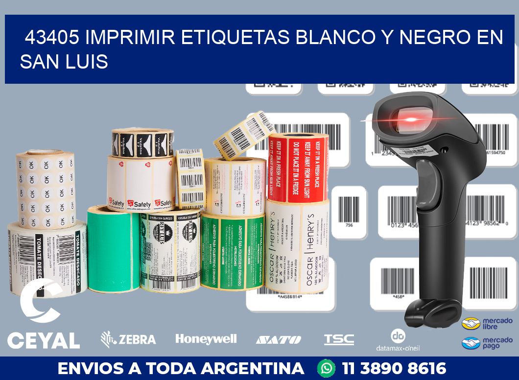 43405 IMPRIMIR ETIQUETAS BLANCO Y NEGRO EN SAN LUIS