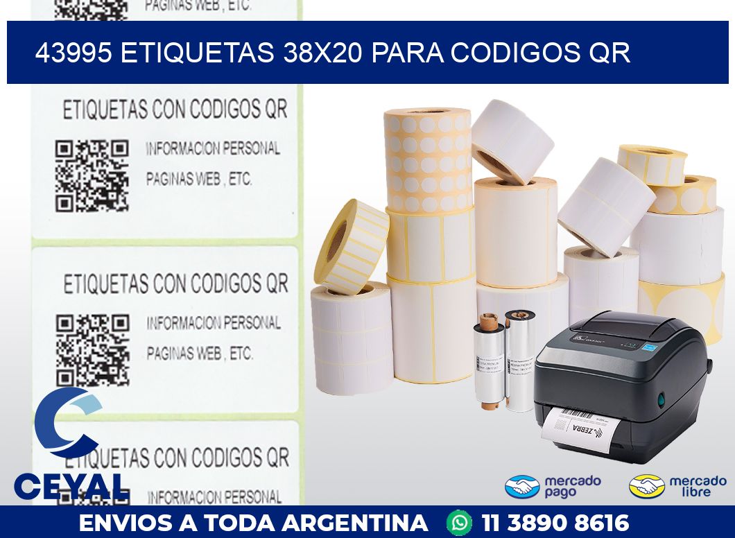 43995 ETIQUETAS 38X20 PARA CODIGOS QR
