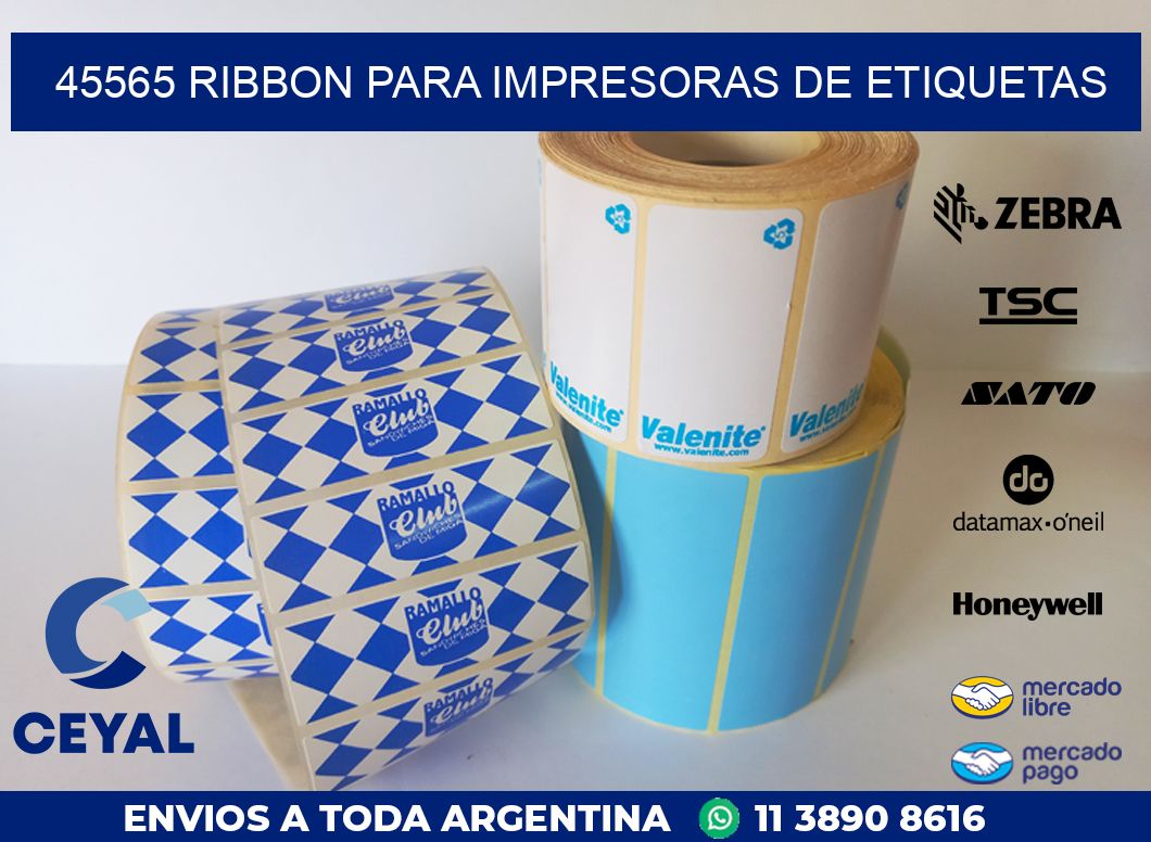 45565 RIBBON PARA IMPRESORAS DE ETIQUETAS