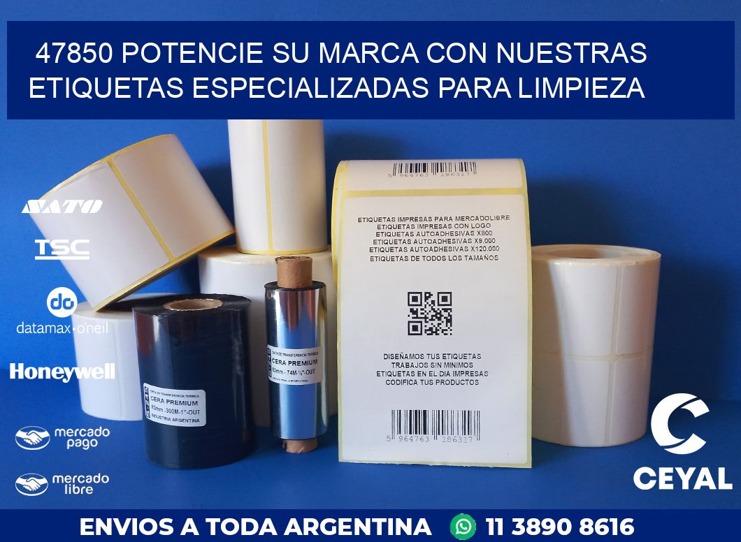 47850 POTENCIE SU MARCA CON NUESTRAS ETIQUETAS ESPECIALIZADAS PARA LIMPIEZA
