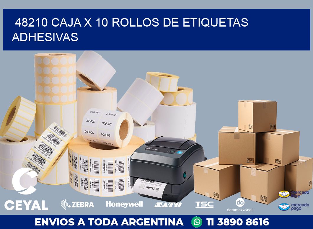 48210 CAJA X 10 ROLLOS DE ETIQUETAS ADHESIVAS