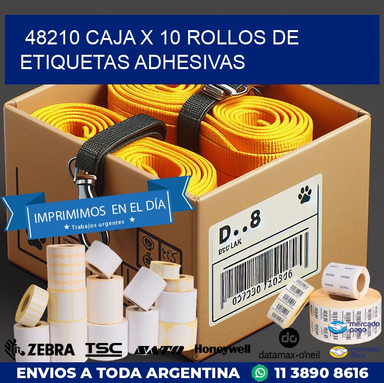 48210 CAJA X 10 ROLLOS DE ETIQUETAS ADHESIVAS