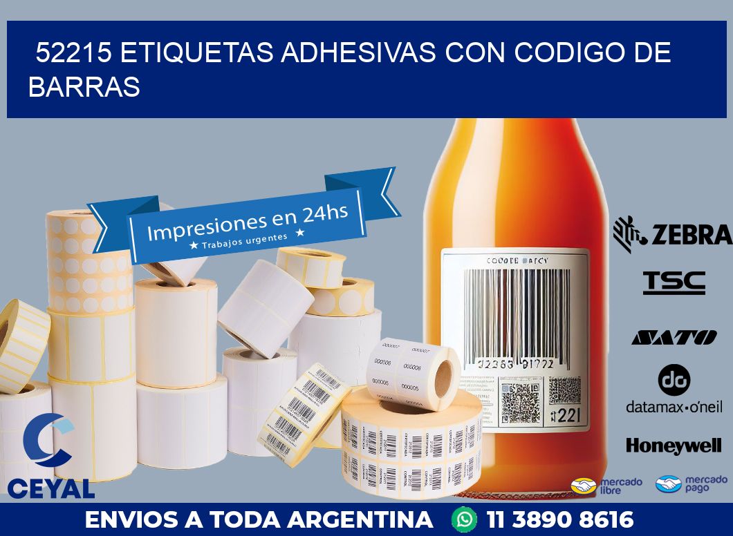 52215 ETIQUETAS ADHESIVAS CON CODIGO DE BARRAS