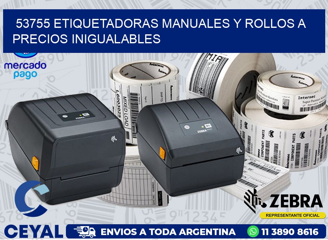 53755 ETIQUETADORAS MANUALES Y ROLLOS A PRECIOS INIGUALABLES