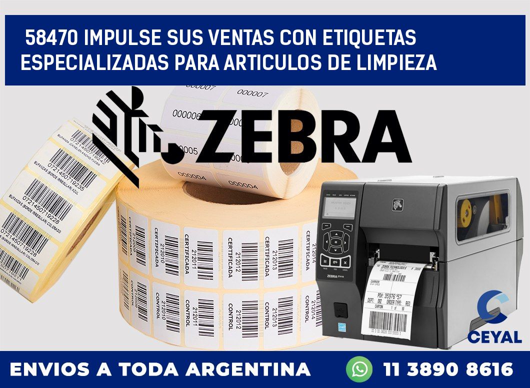 58470 IMPULSE SUS VENTAS CON ETIQUETAS ESPECIALIZADAS PARA ARTICULOS DE LIMPIEZA