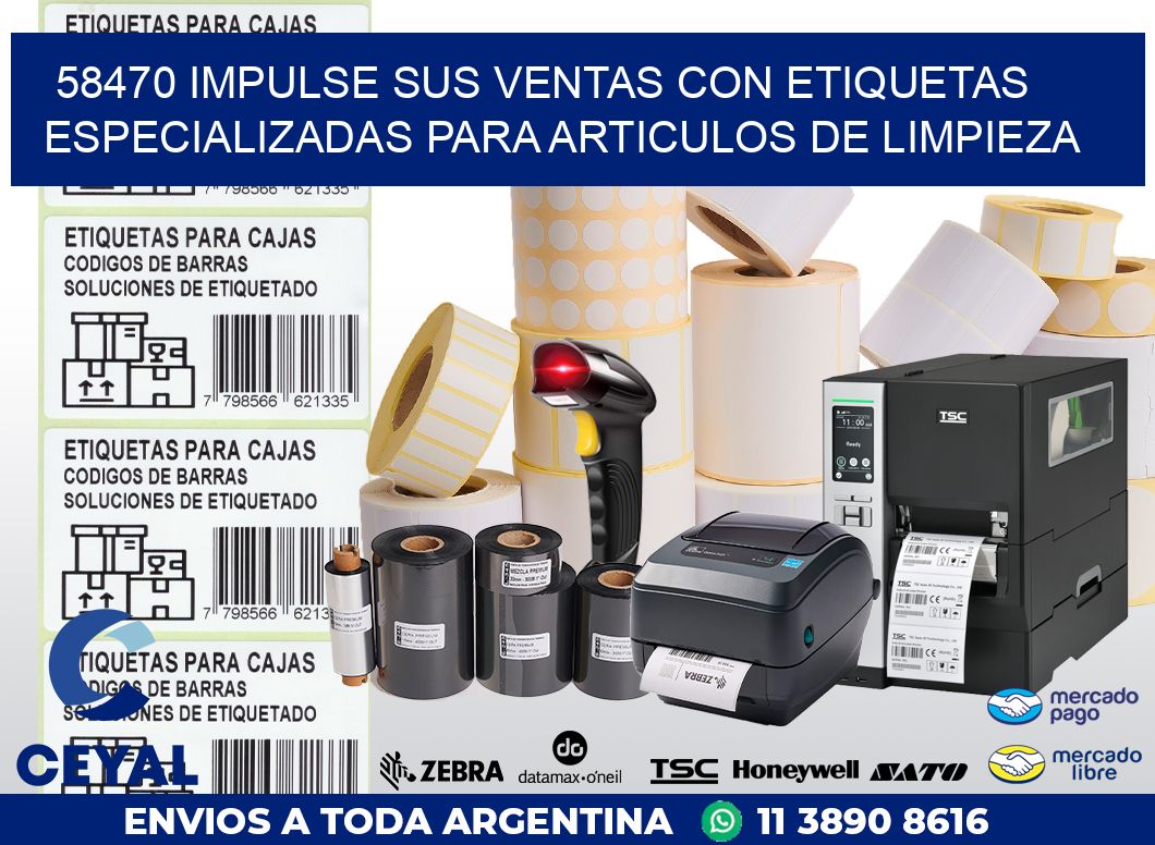 58470 IMPULSE SUS VENTAS CON ETIQUETAS ESPECIALIZADAS PARA ARTICULOS DE LIMPIEZA