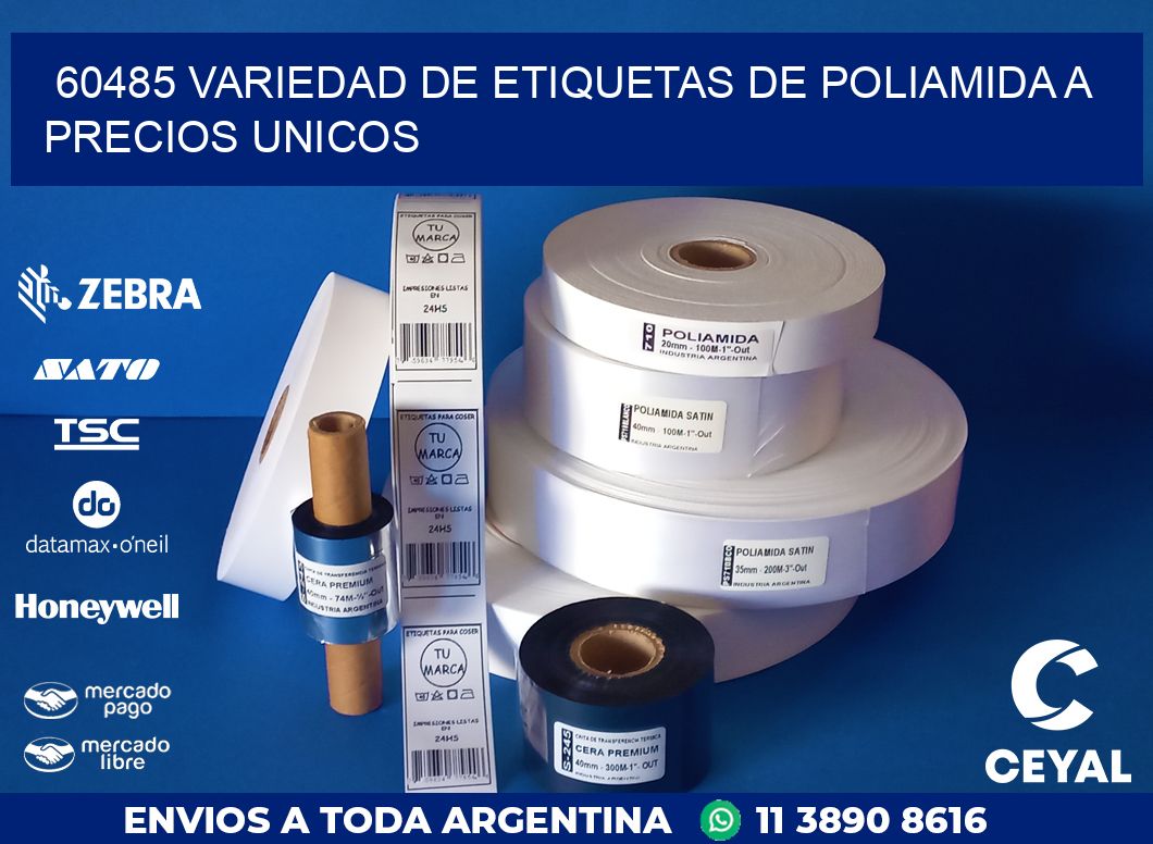 60485 VARIEDAD DE ETIQUETAS DE POLIAMIDA A PRECIOS UNICOS