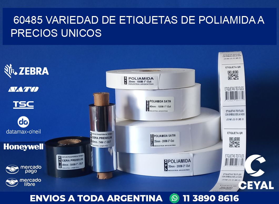 60485 VARIEDAD DE ETIQUETAS DE POLIAMIDA A PRECIOS UNICOS
