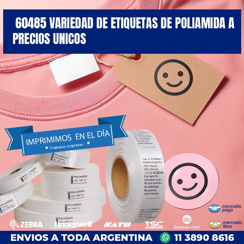 60485 VARIEDAD DE ETIQUETAS DE POLIAMIDA A PRECIOS UNICOS