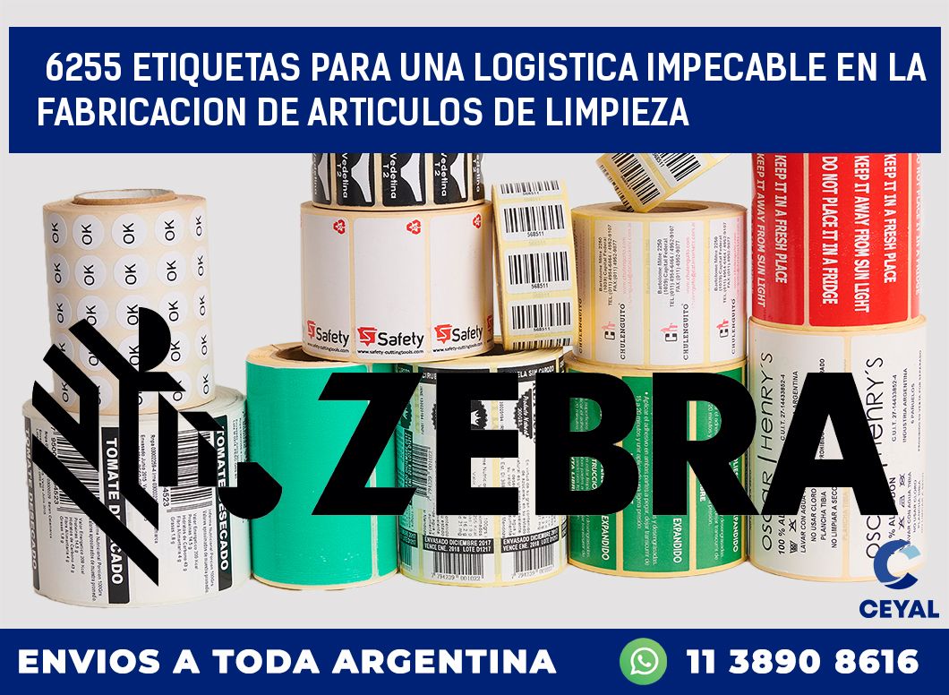 6255 ETIQUETAS PARA UNA LOGISTICA IMPECABLE EN LA FABRICACION DE ARTICULOS DE LIMPIEZA