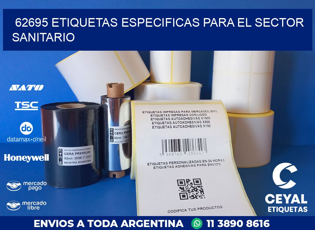 62695 ETIQUETAS ESPECIFICAS PARA EL SECTOR SANITARIO