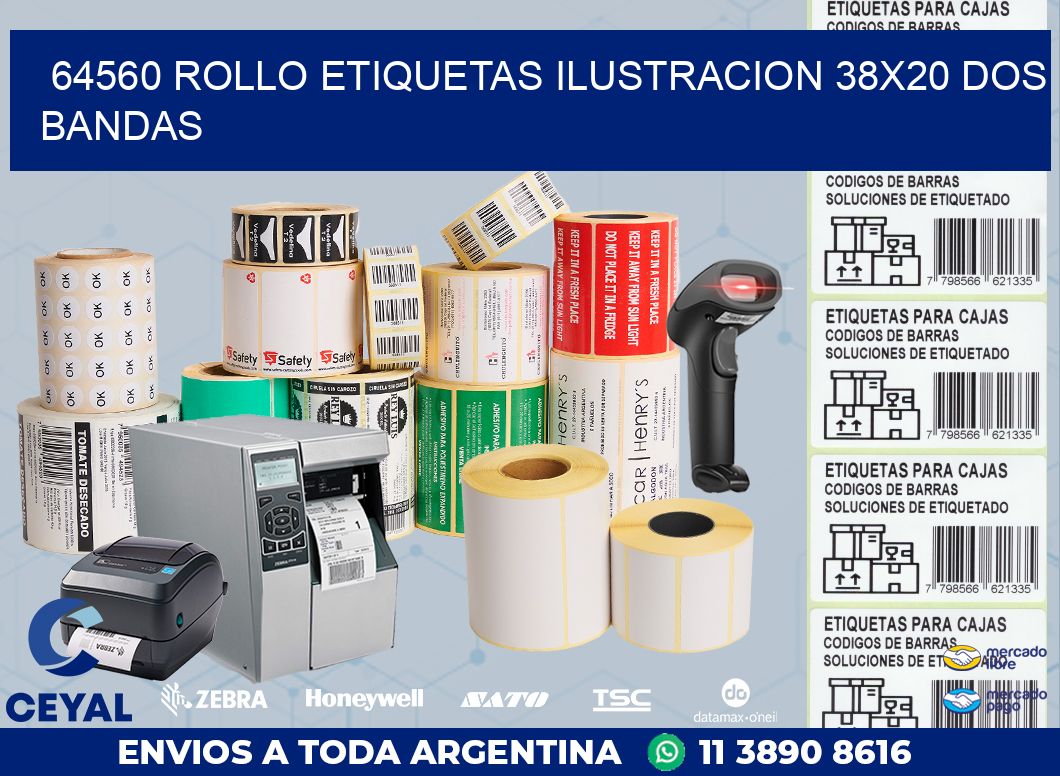 64560 ROLLO ETIQUETAS ILUSTRACION 38X20 DOS BANDAS
