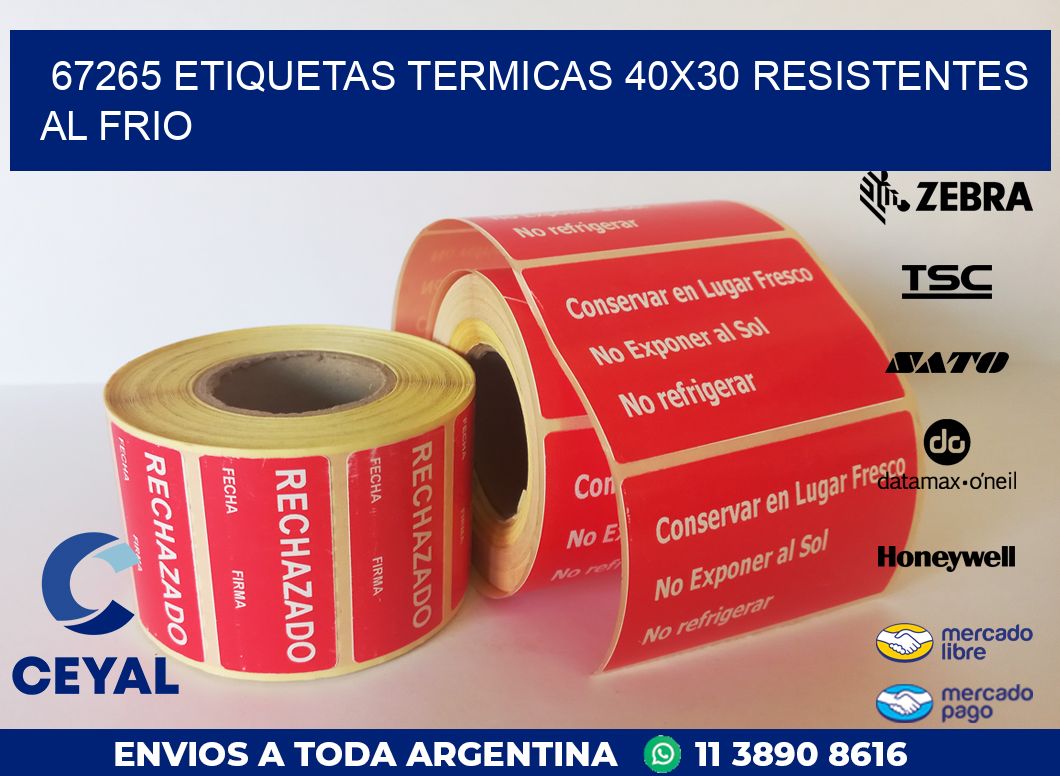 67265 ETIQUETAS TERMICAS 40X30 RESISTENTES AL FRIO