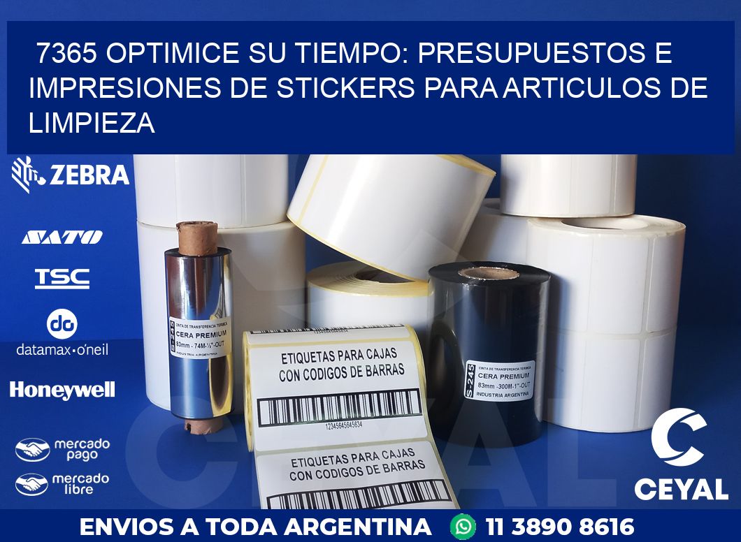 7365 OPTIMICE SU TIEMPO: PRESUPUESTOS E IMPRESIONES DE STICKERS PARA ARTICULOS DE LIMPIEZA