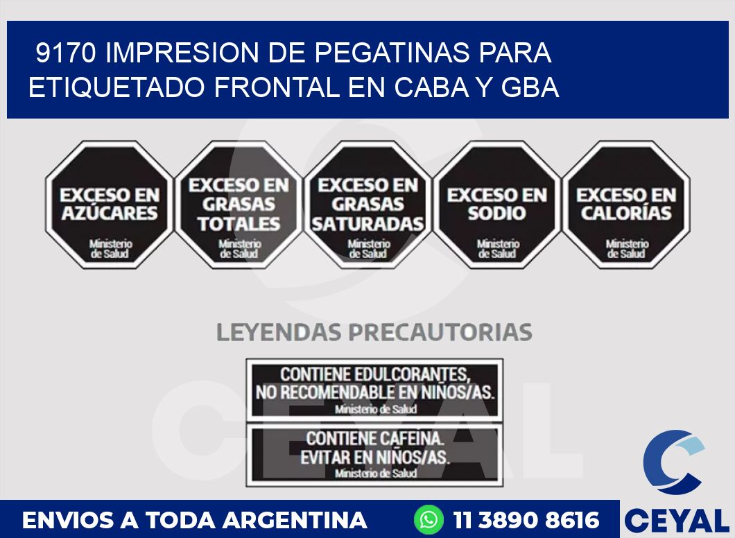 9170 IMPRESION DE PEGATINAS PARA ETIQUETADO FRONTAL EN CABA Y GBA