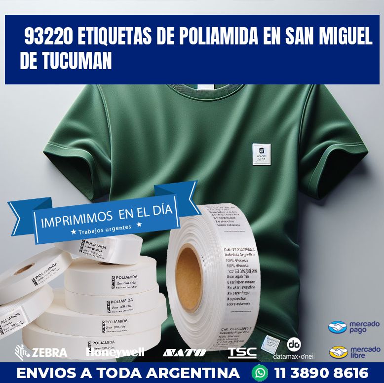 93220 ETIQUETAS DE POLIAMIDA EN SAN MIGUEL DE TUCUMAN