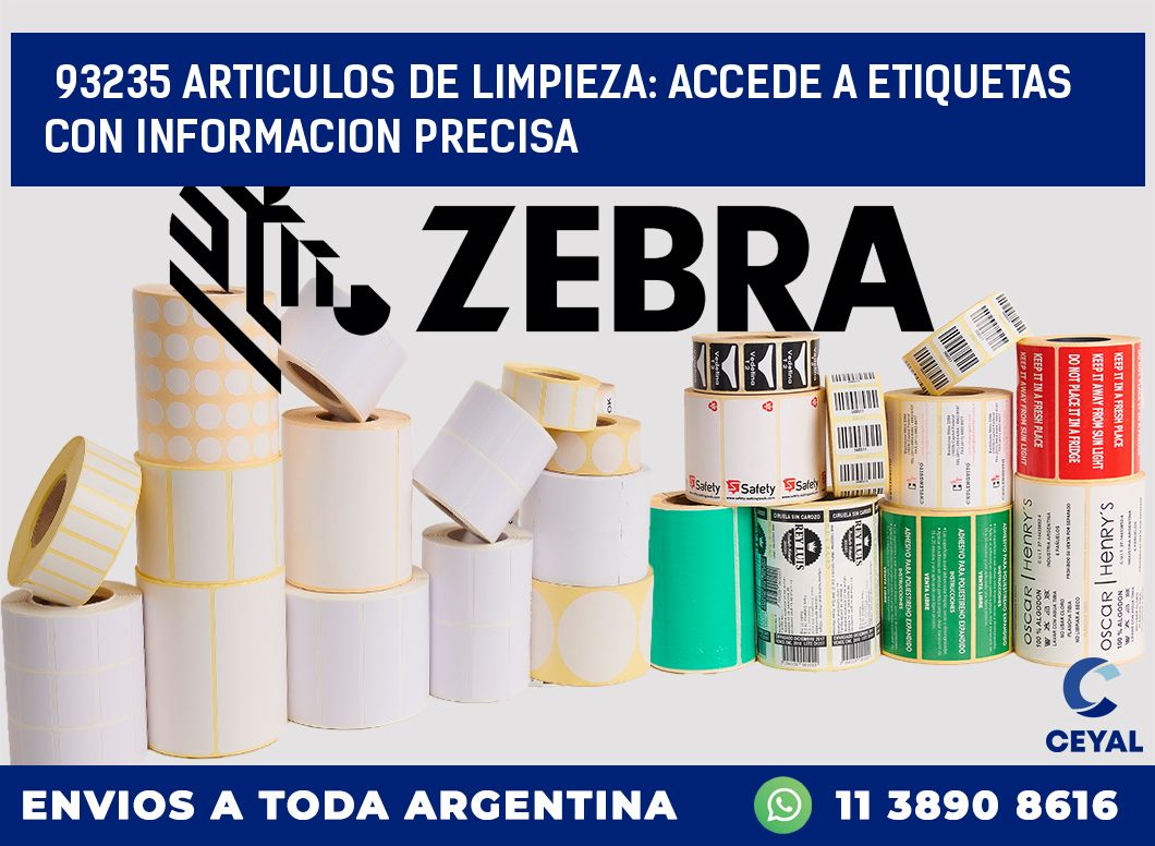 93235 ARTICULOS DE LIMPIEZA: ACCEDE A ETIQUETAS CON INFORMACION PRECISA