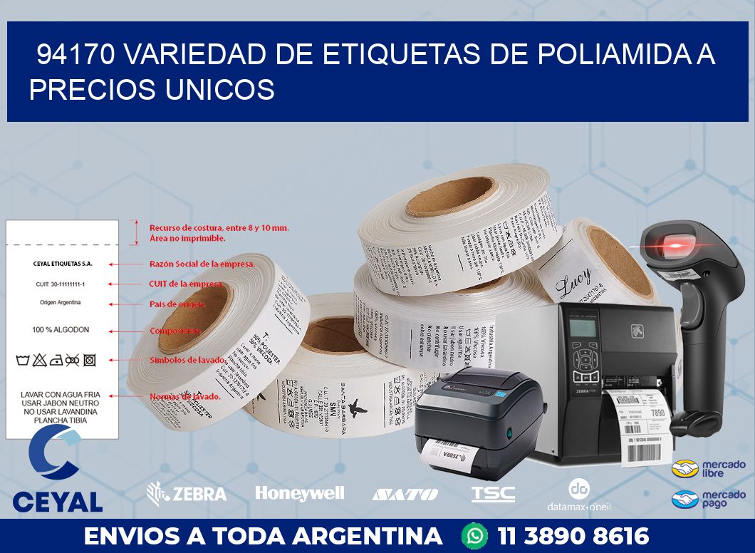 94170 VARIEDAD DE ETIQUETAS DE POLIAMIDA A PRECIOS UNICOS