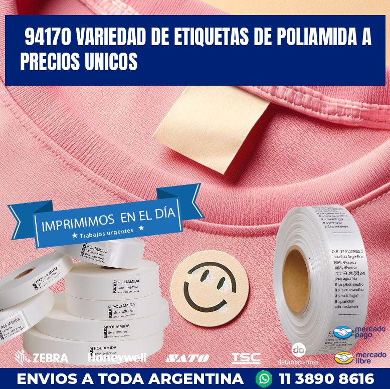 94170 VARIEDAD DE ETIQUETAS DE POLIAMIDA A PRECIOS UNICOS