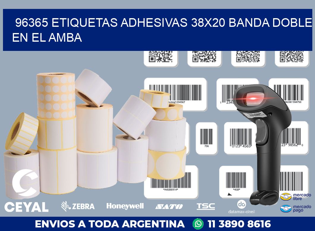 96365 ETIQUETAS ADHESIVAS 38X20 BANDA DOBLE EN EL AMBA