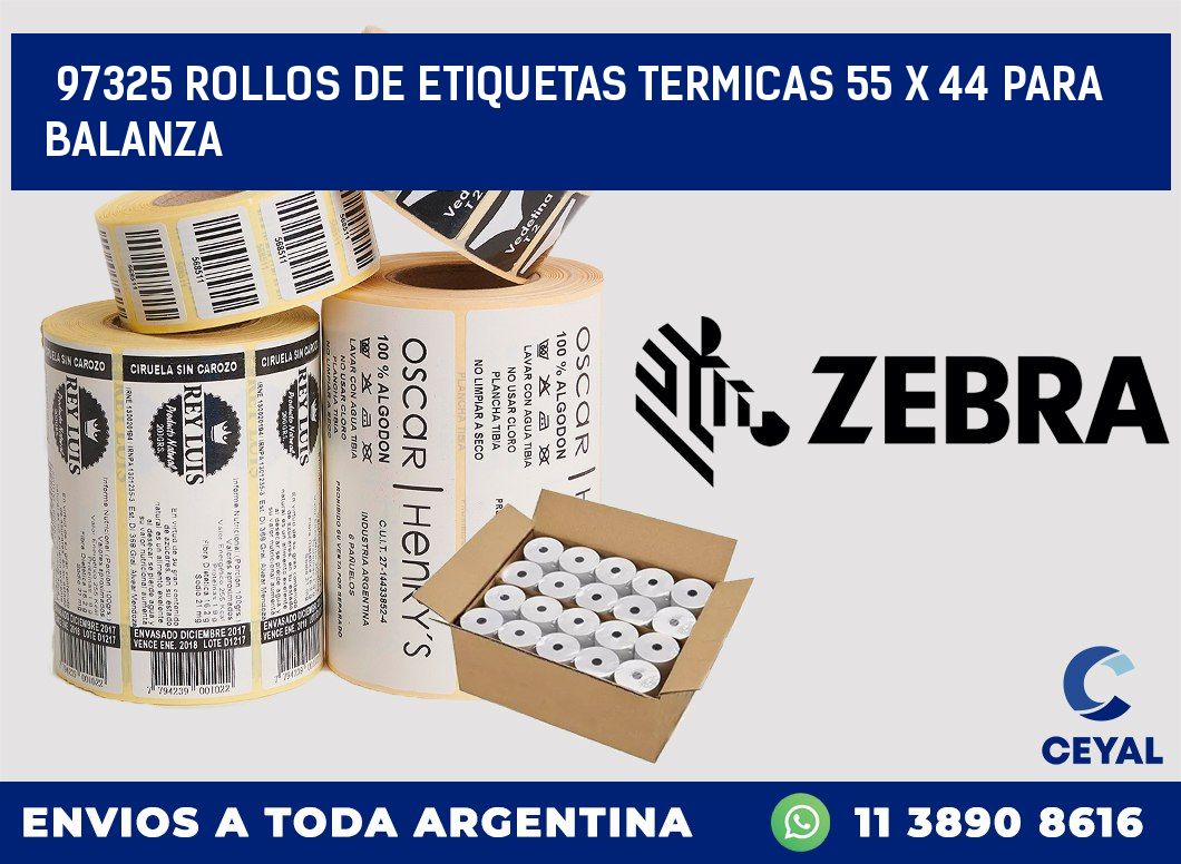 97325 ROLLOS DE ETIQUETAS TERMICAS 55 X 44 PARA BALANZA