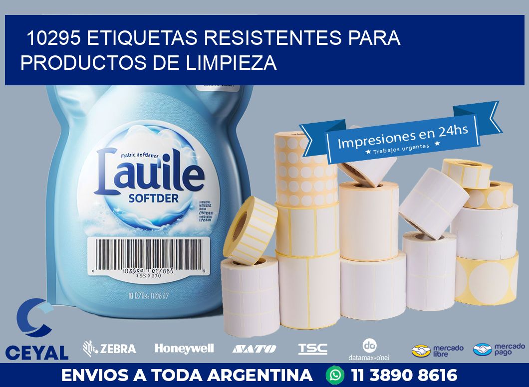 10295 ETIQUETAS RESISTENTES PARA PRODUCTOS DE LIMPIEZA