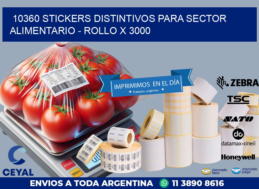 10360 STICKERS DISTINTIVOS PARA SECTOR ALIMENTARIO - ROLLO X 3000