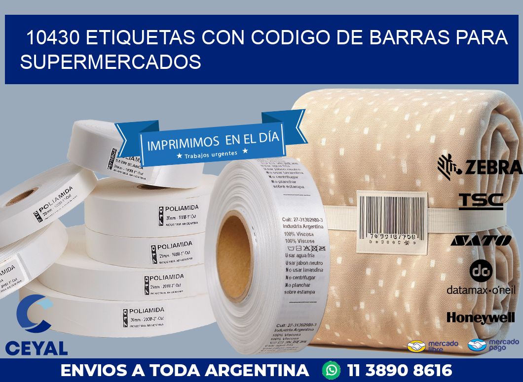 10430 ETIQUETAS CON CODIGO DE BARRAS PARA SUPERMERCADOS