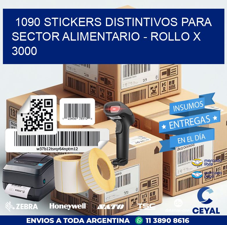 1090 STICKERS DISTINTIVOS PARA SECTOR ALIMENTARIO - ROLLO X 3000