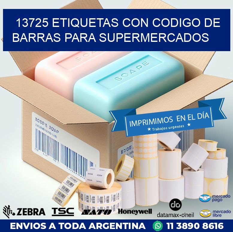 13725 ETIQUETAS CON CODIGO DE BARRAS PARA SUPERMERCADOS
