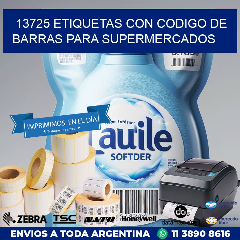 13725 ETIQUETAS CON CODIGO DE BARRAS PARA SUPERMERCADOS