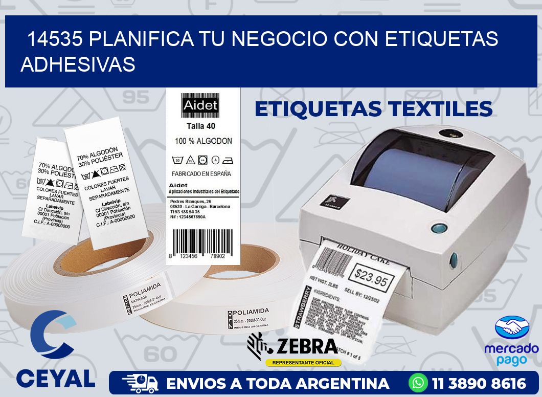 14535 PLANIFICA TU NEGOCIO CON ETIQUETAS ADHESIVAS