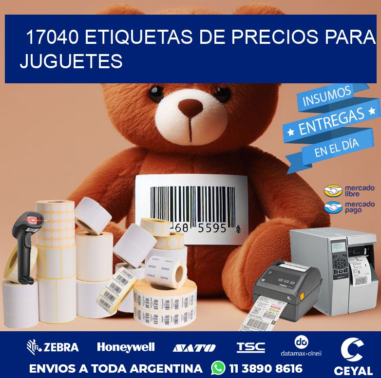 17040 ETIQUETAS DE PRECIOS PARA JUGUETES