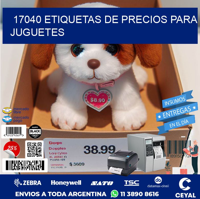 17040 ETIQUETAS DE PRECIOS PARA JUGUETES