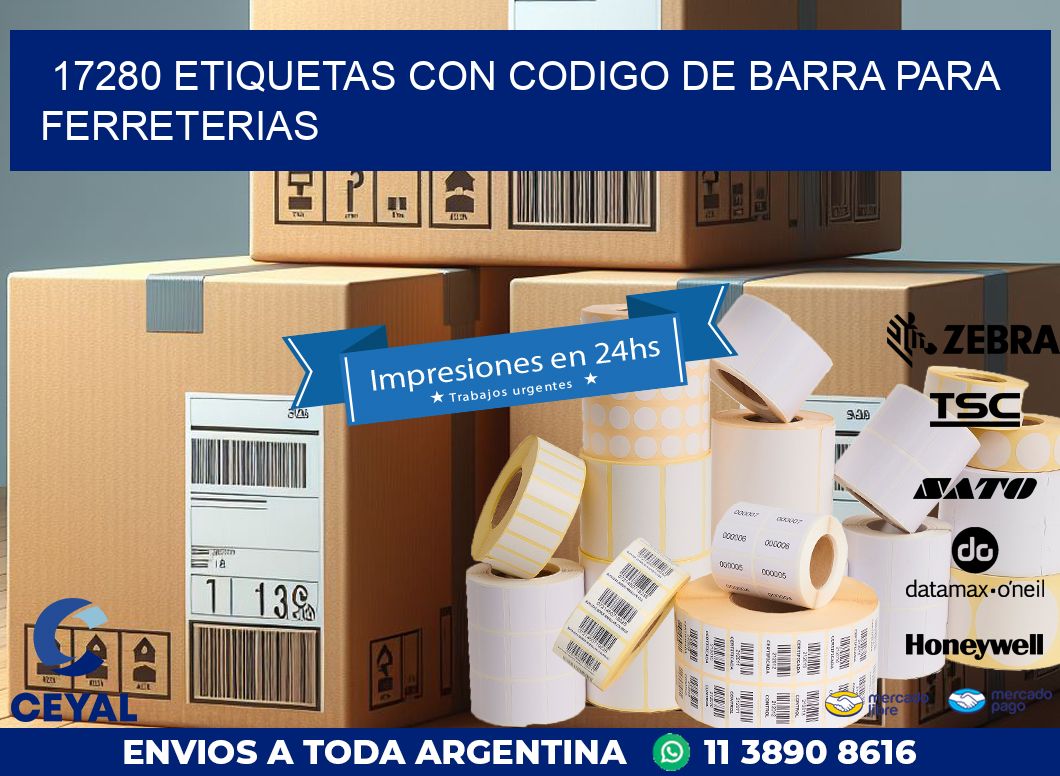 17280 ETIQUETAS CON CODIGO DE BARRA PARA FERRETERIAS