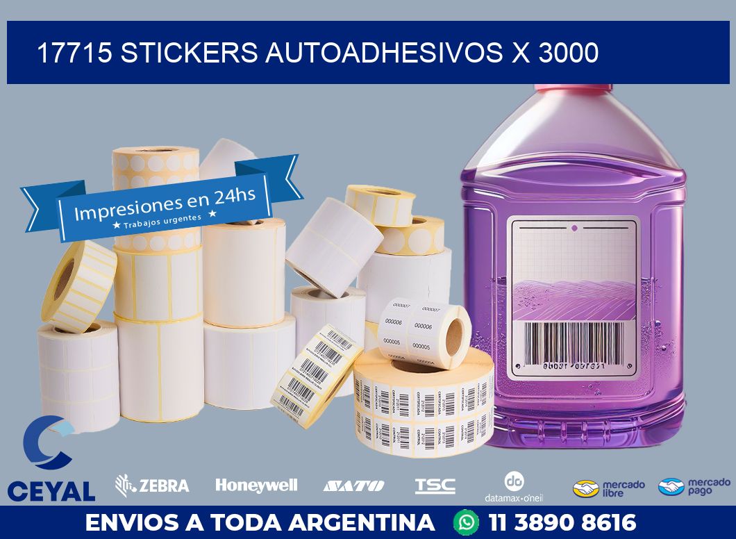 17715 STICKERS AUTOADHESIVOS X 3000