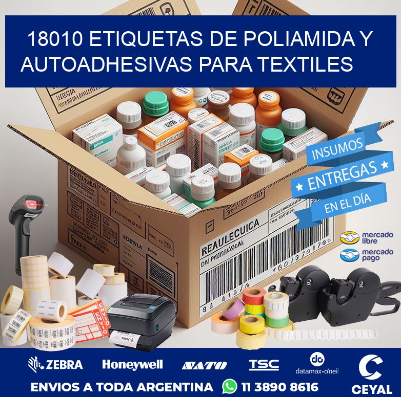 18010 ETIQUETAS DE POLIAMIDA Y AUTOADHESIVAS PARA TEXTILES